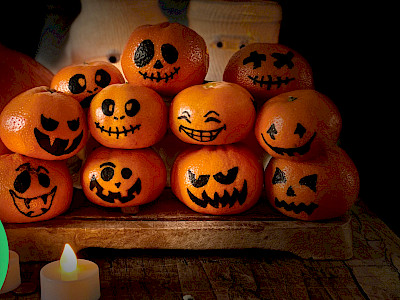 Halloween-Mandarinen | Halloween-Bastelideen für Kinder